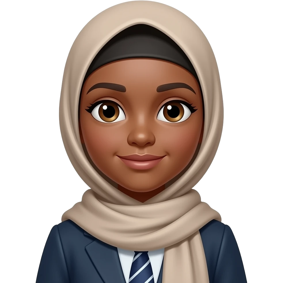 Brown Muslim girl with hijab Amira emoji
