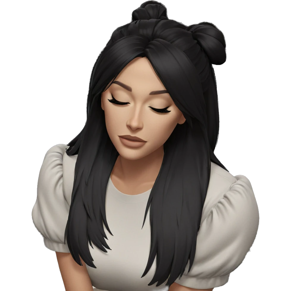 dreamy girl with closed eyes emoji