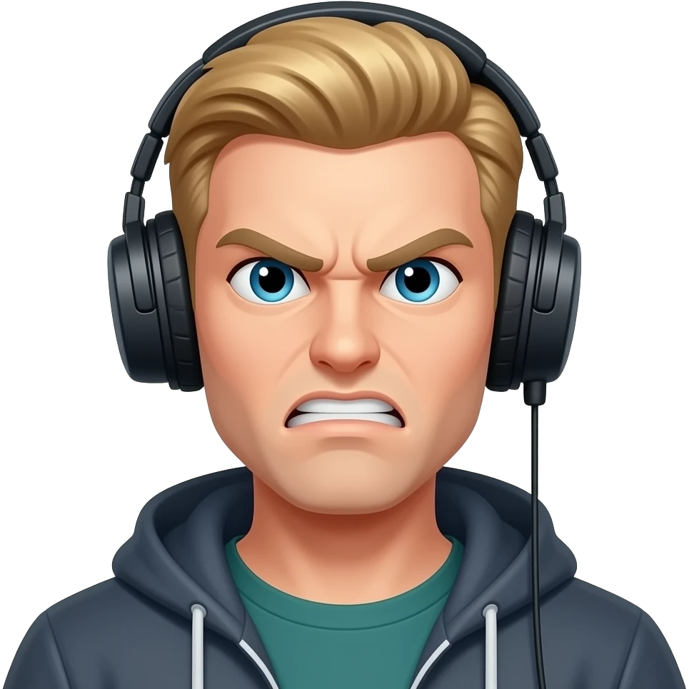 blond male angry gamer emoji
