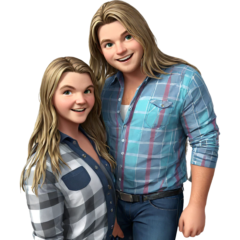 smiling boys with long hair emoji