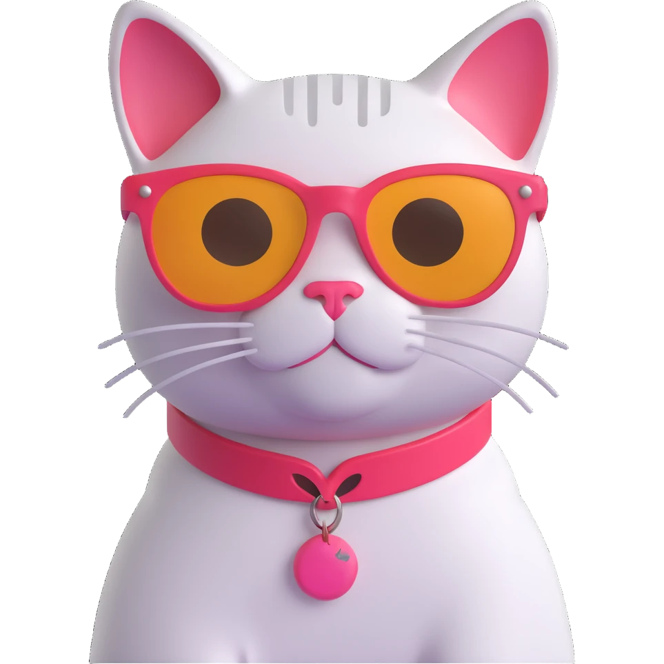 cat wearing sunglasses, vibrant and fun emoji