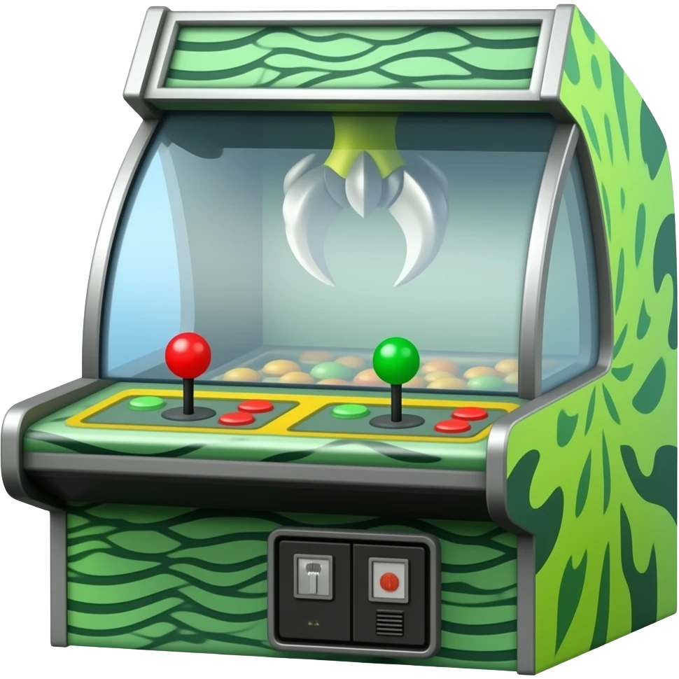 A GREEN GRABBER CLAW ARCADE GAME MACHINE emoji