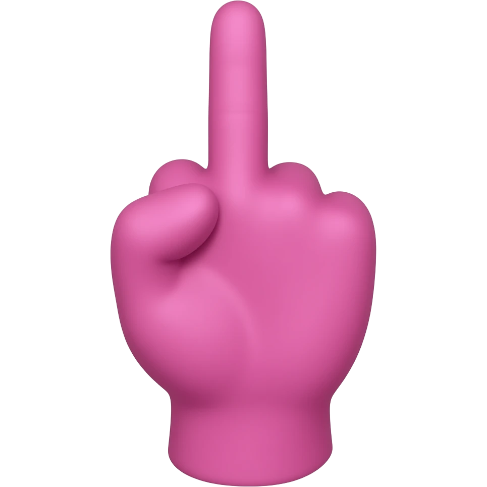 middle finger pink gloves emoji