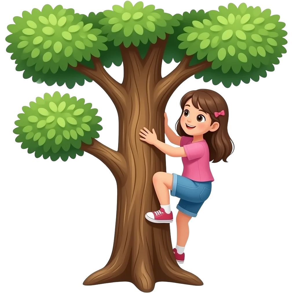 a girl climbing a tree emoji
