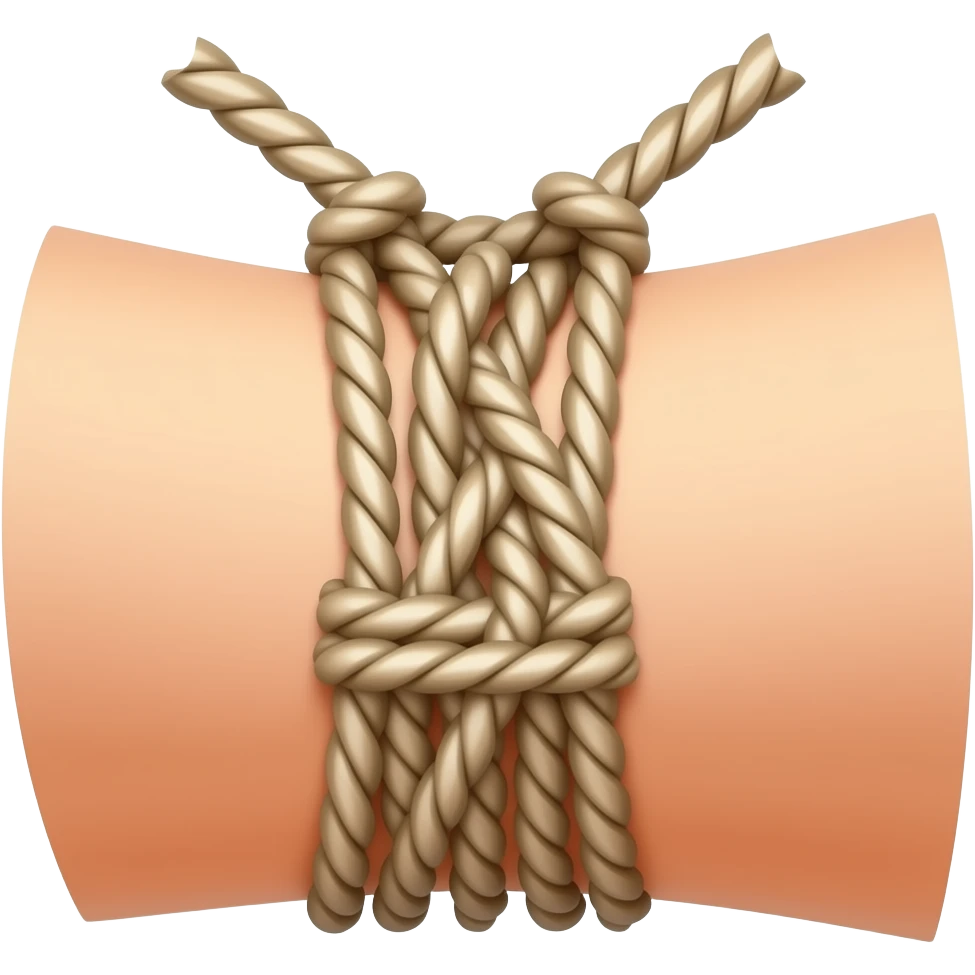 Elastic rope tied around arm where elbow meets forearm emoji