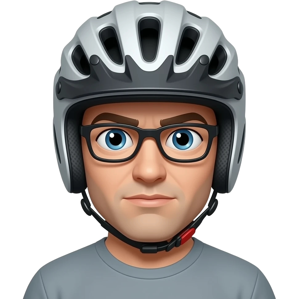 the shitstabber, his face is deformed and he's wearing a crooked bike helmet emoji