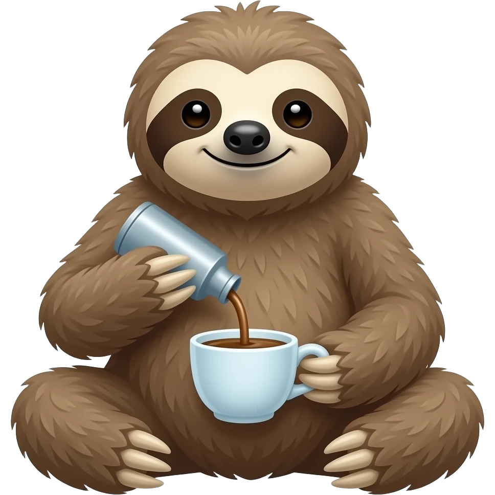 sloth MAKE COFFEE emoji