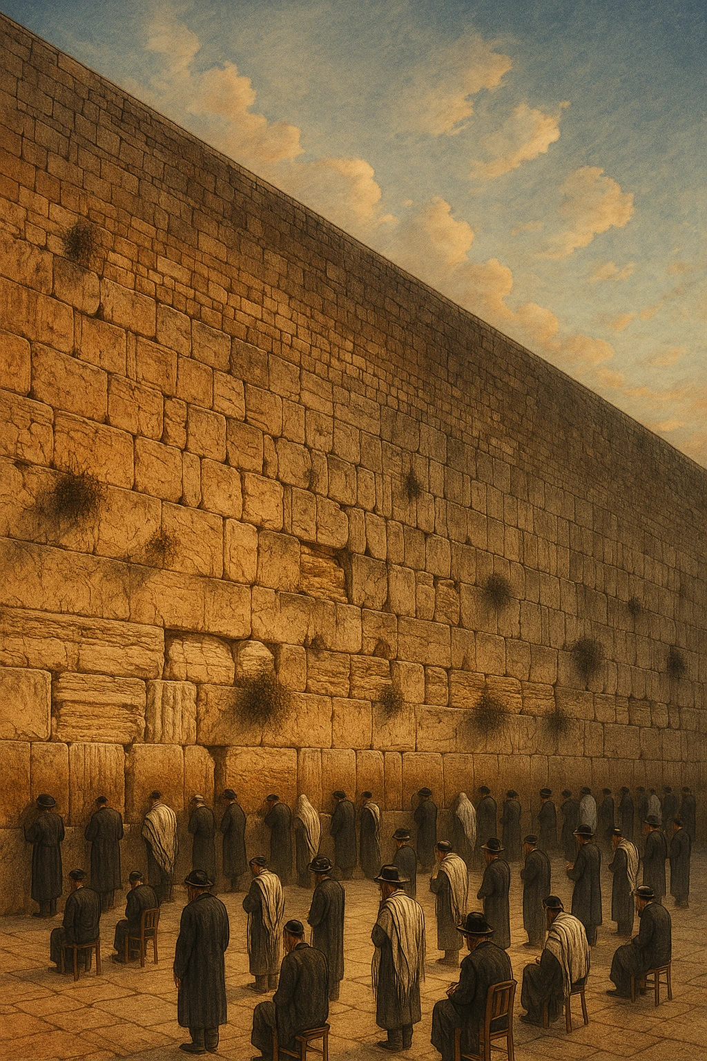illustration of the Kotel (Western Wall), style 3, detailed, artistic emoji