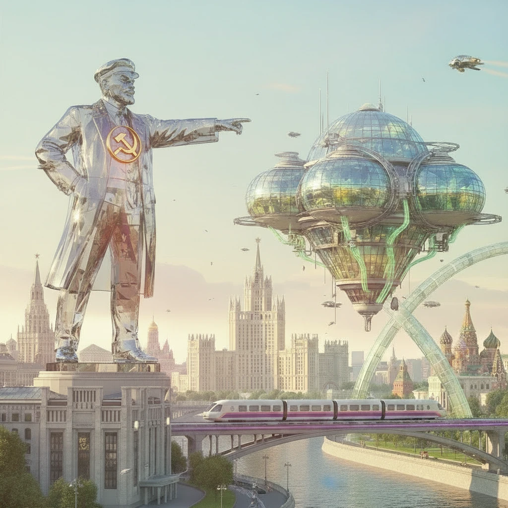 Убери яркое свечение на теле Ленина по центру и сделай вместо него герб СССР (серп и молот)

Остальное оставь без изменений emoji