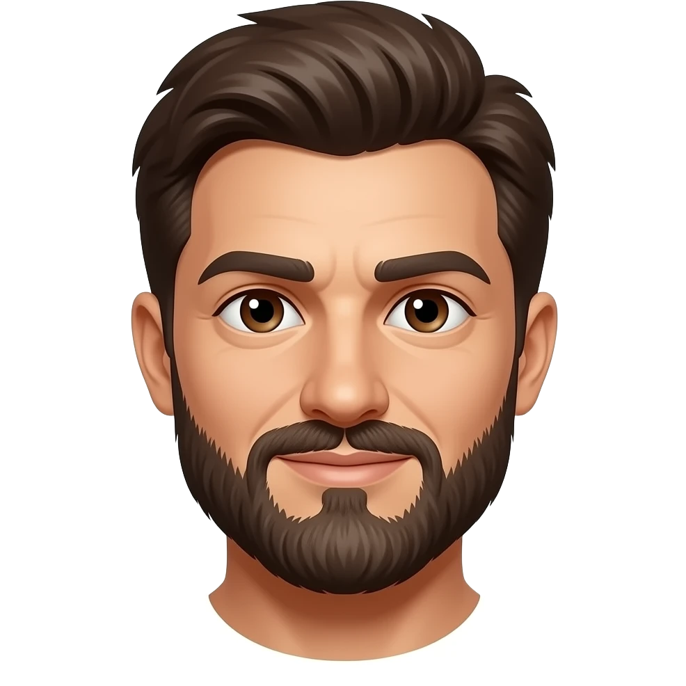 Young ancient Greek male face beardless brown eyes emoji