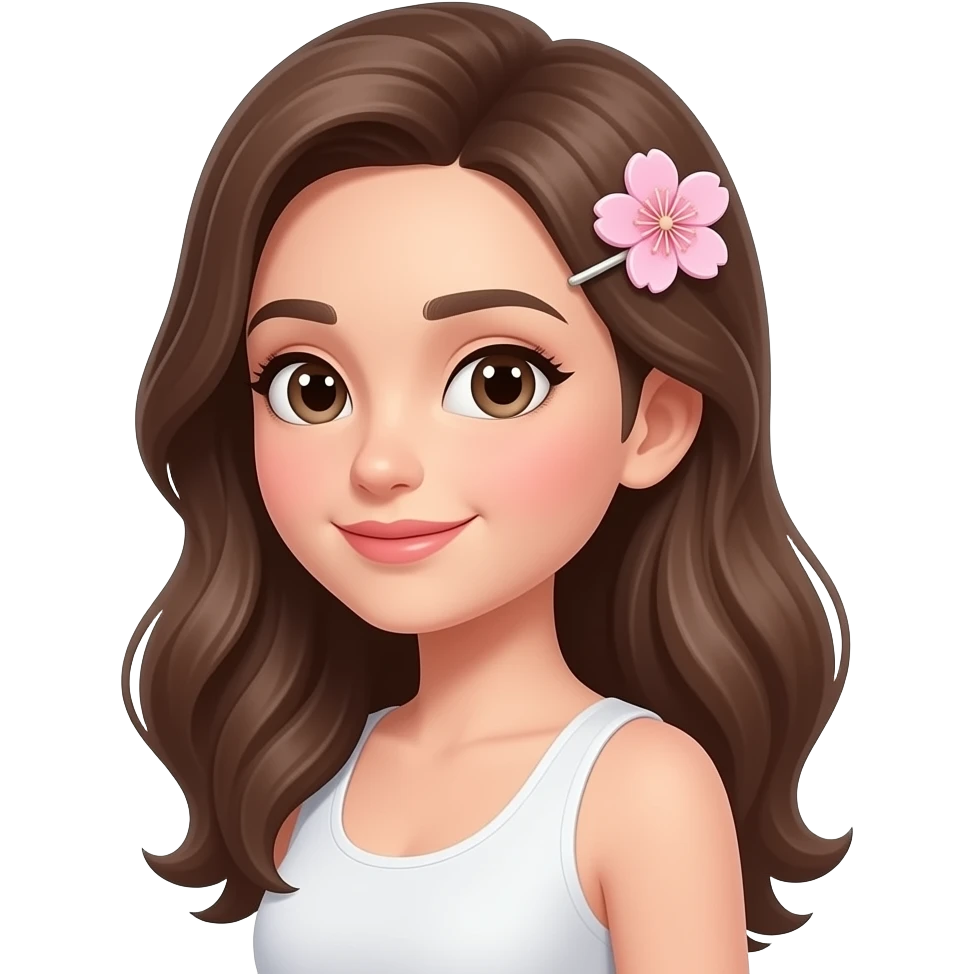 cherry blossom barrette woman full body emoji