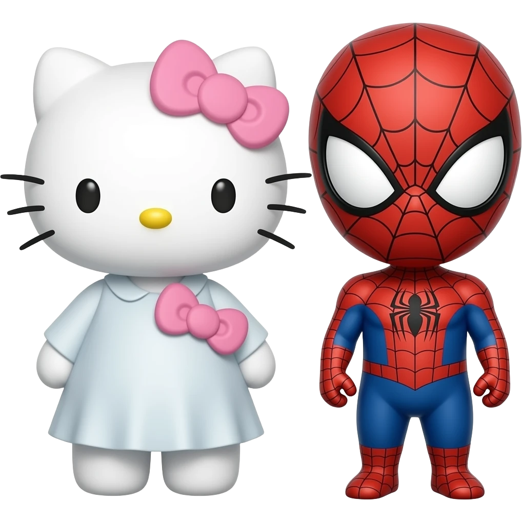 Hello Kitty et Spiderman emoji