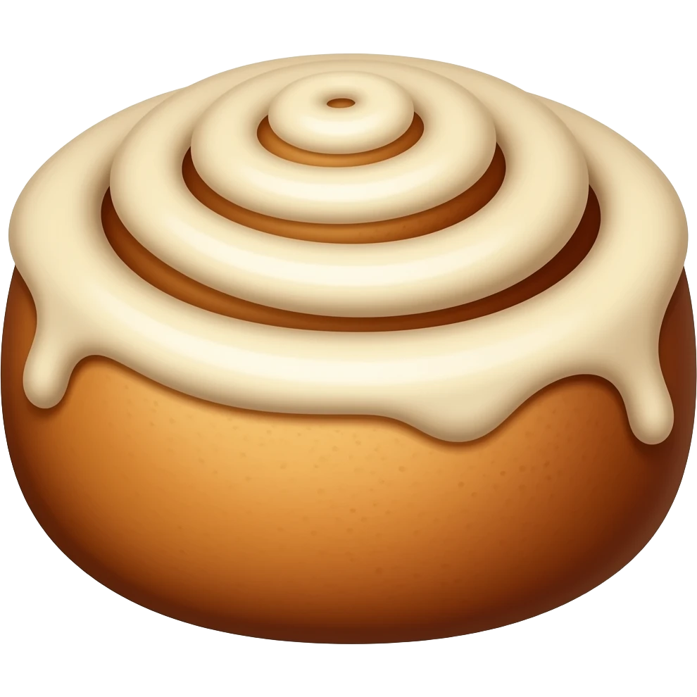 Cinnamon roll with frosting emoji