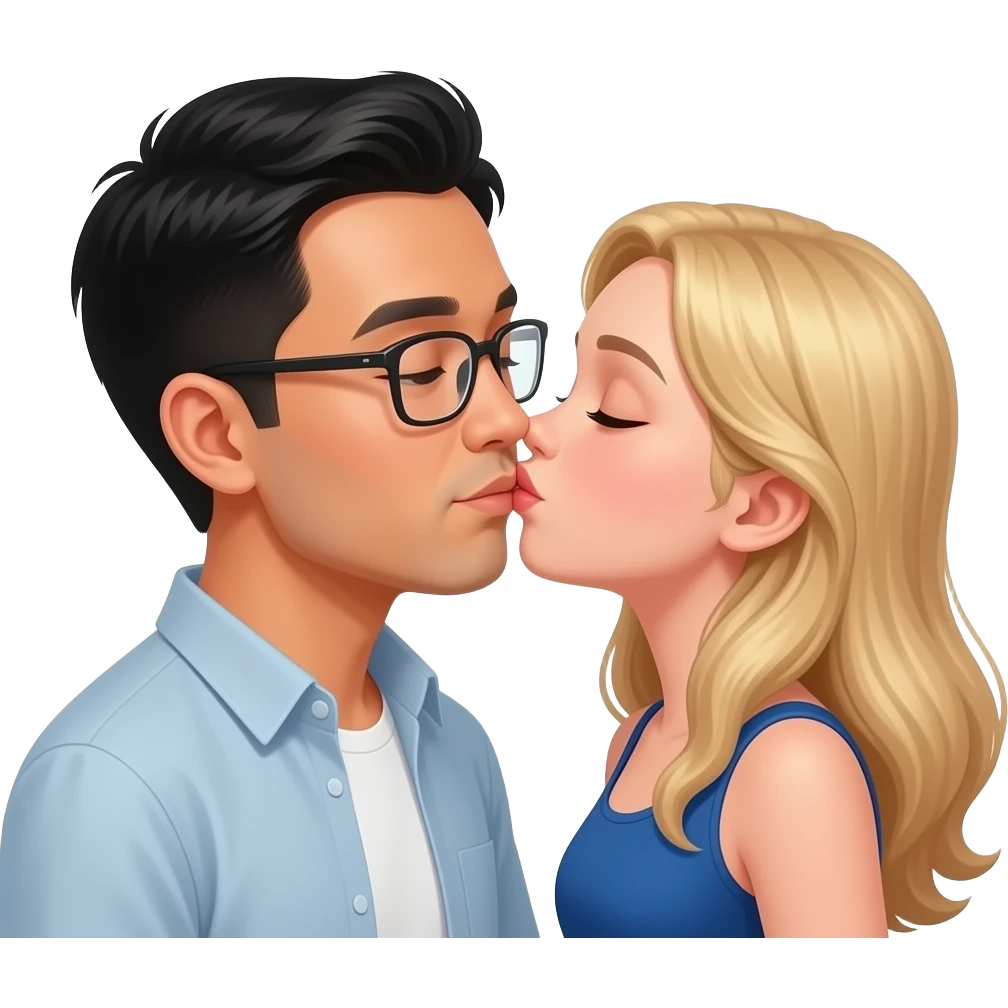 A HONG KONG man kissing a Russian girl emoji