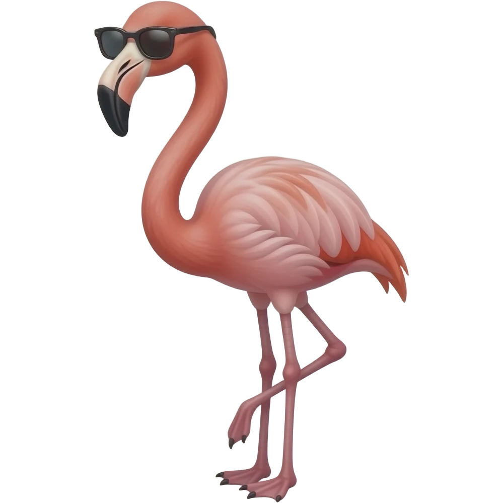 A flamango wearing sunglasses emoji
