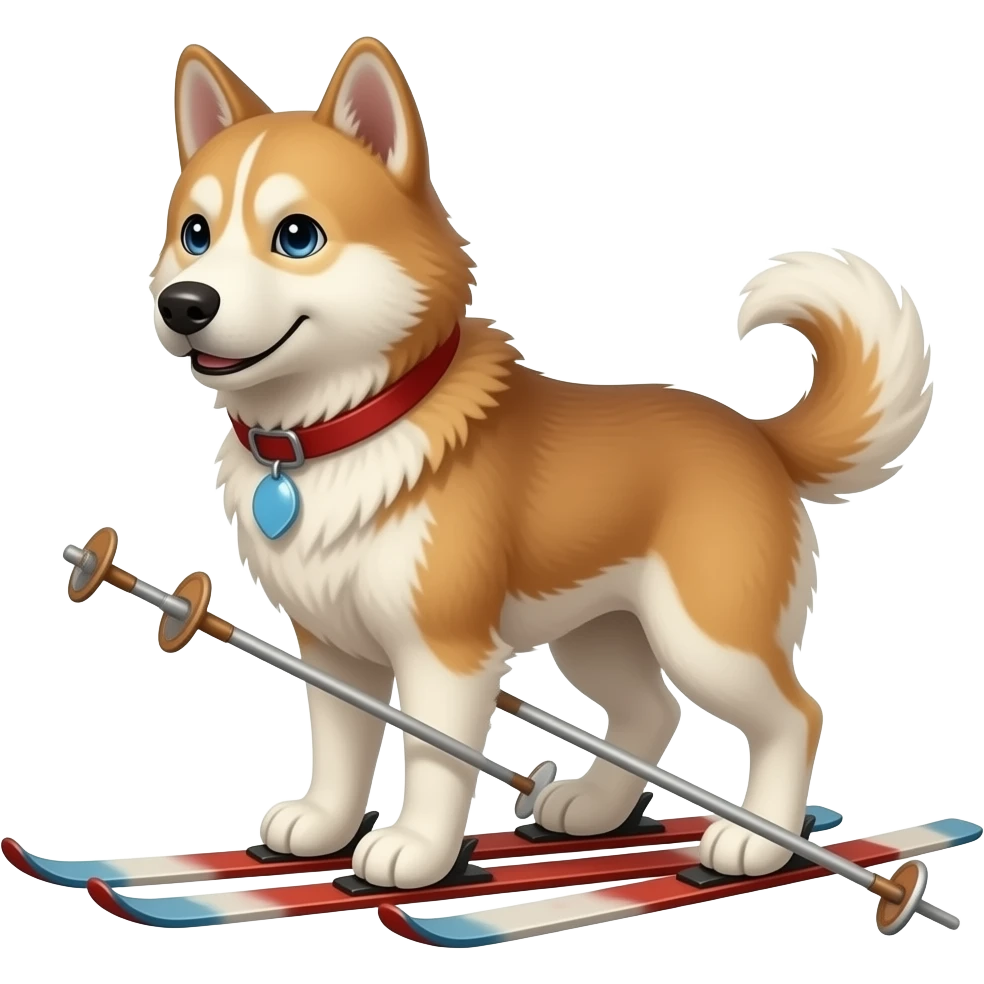 skiing dogs emoji