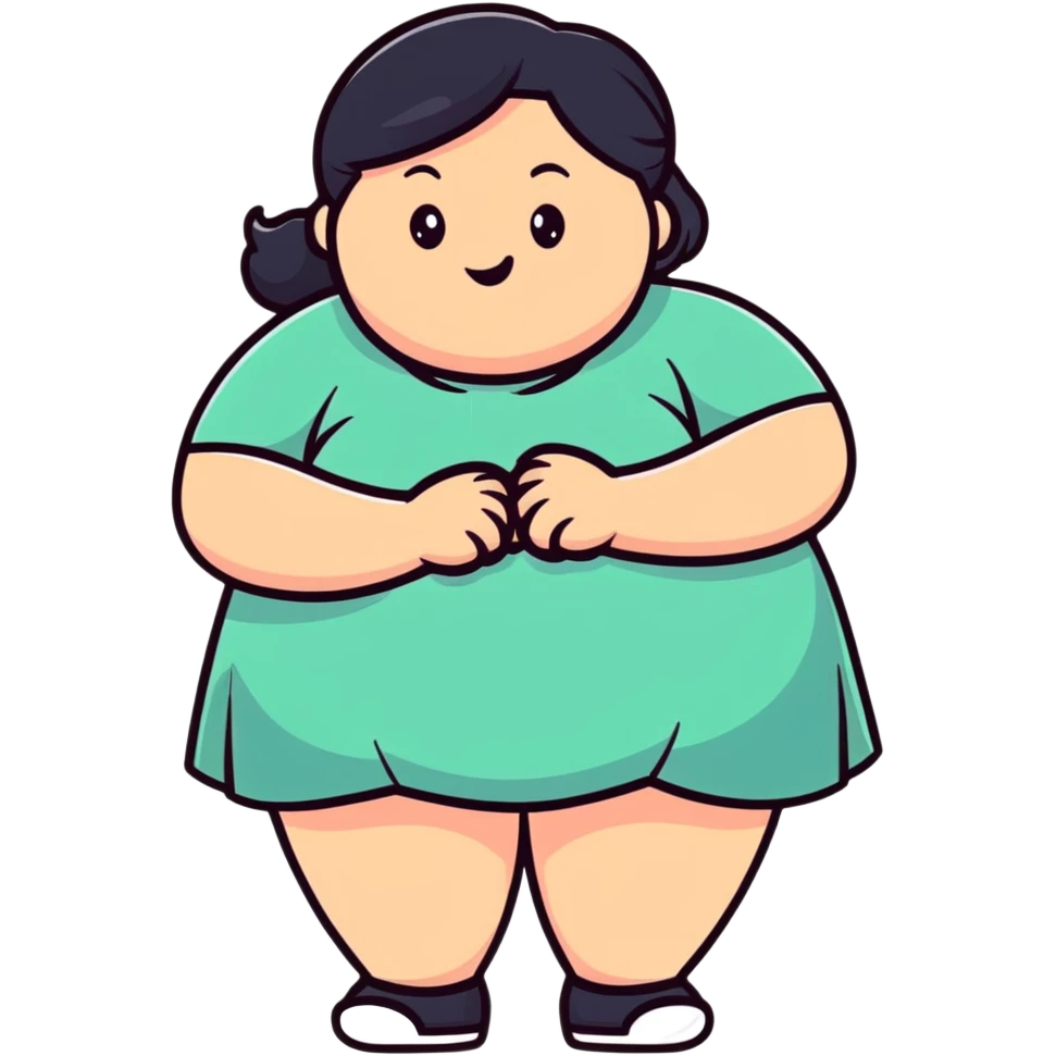 plus size girl with cute expression emoji