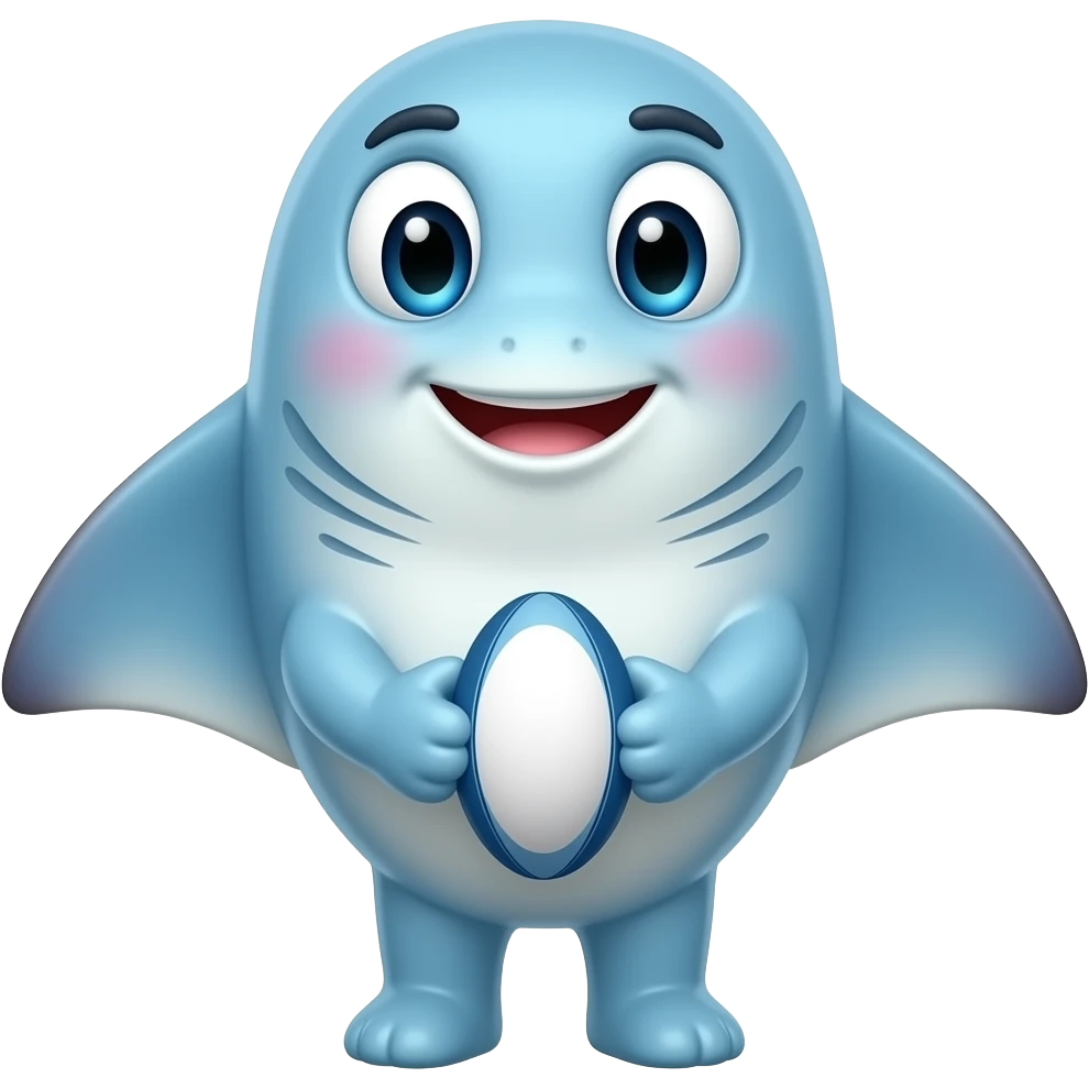 singray (blue one) with a rugby ball (this tupe of stingray) emoji