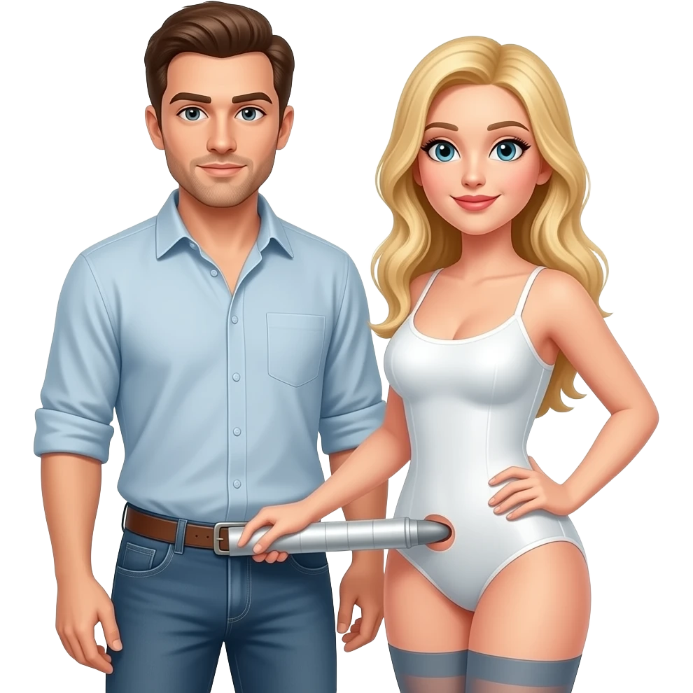 Blond woman Anal Pegging a man emoji