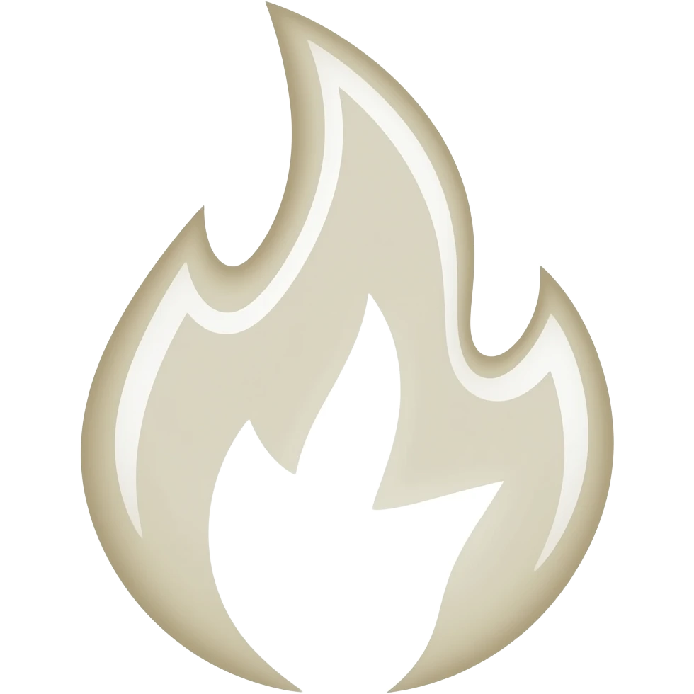 White Kuwaii fire emoji