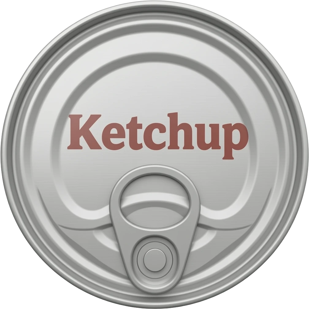 Ketchup in einer dose mit der Aufschrift Ketchup drauf emoji