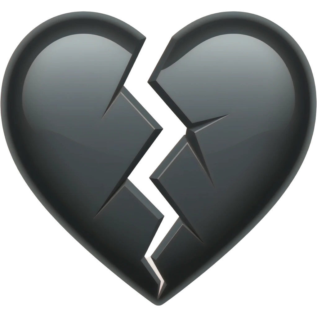 Corazón roto negro emoji