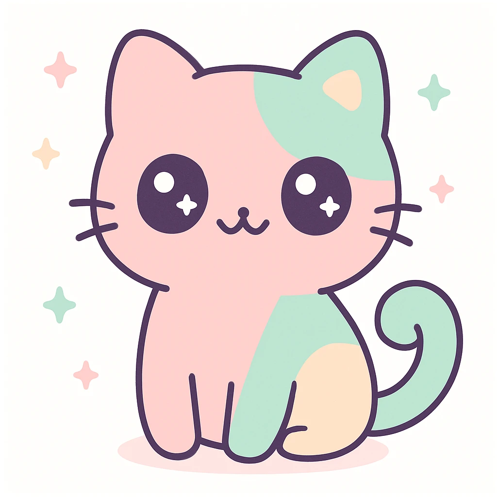 cat in kawaii style emoji