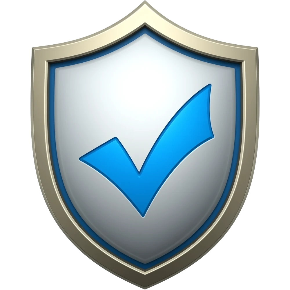 Escudo con un tick azul dentro emoji