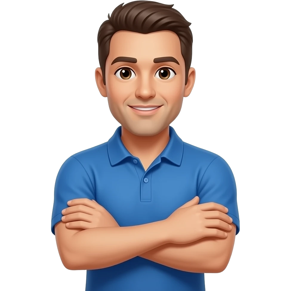 coach in a blue shirt grabs arm emoji