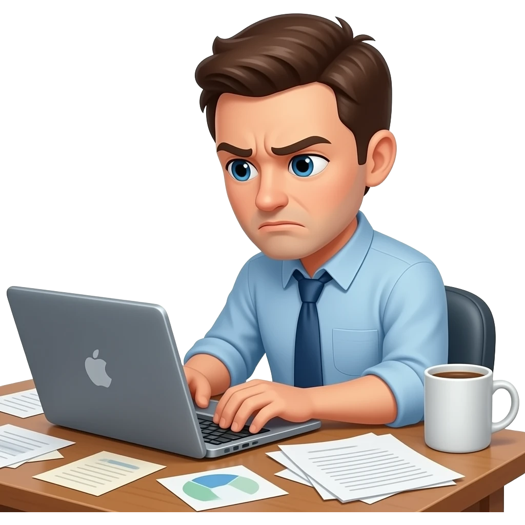 Person working stressed emoji
