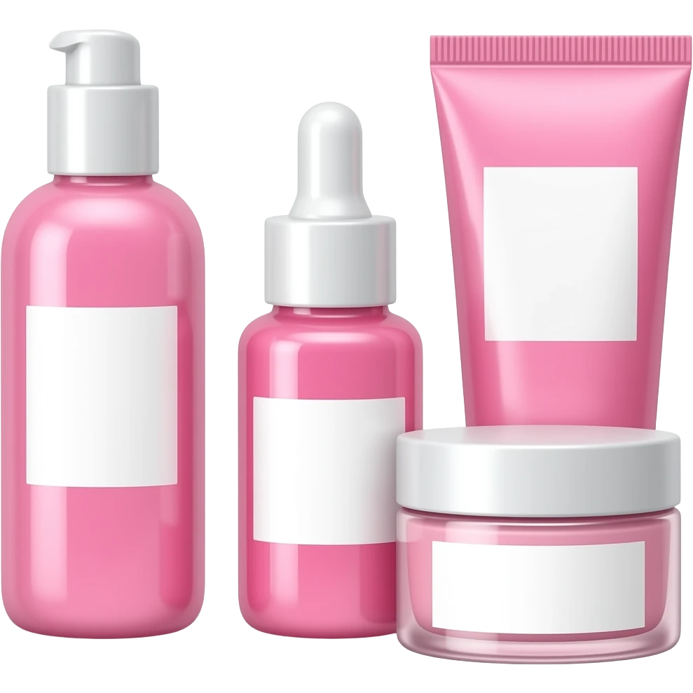 Create pink skincare products emoji