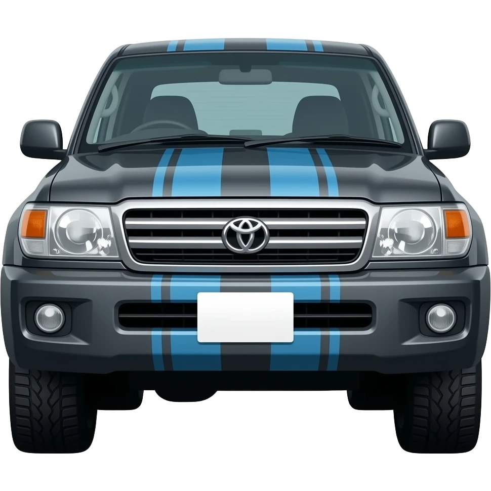 Toyota landcruiser 76 series dark grey with blue stips emoji