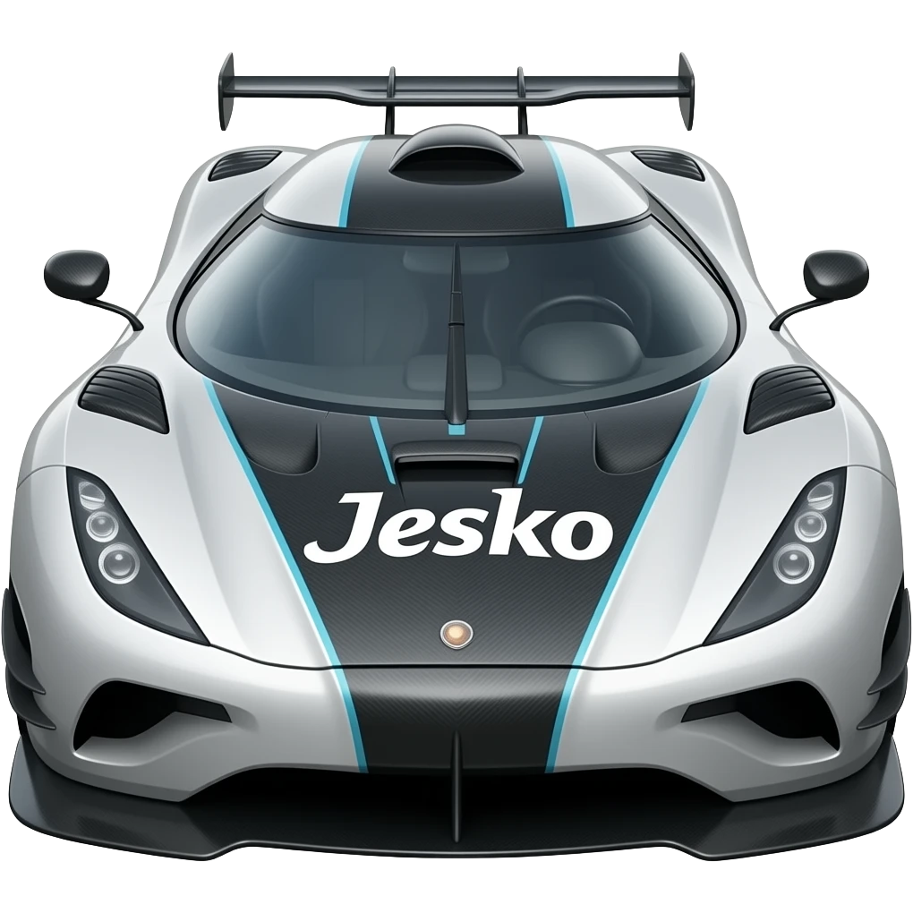 The word "Jesko" on the Koenigsegg Jesko car. emoji