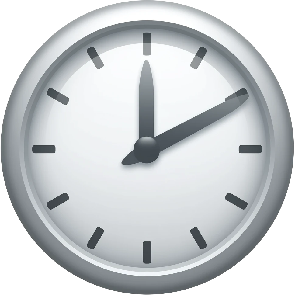 clock symbol, minimal, soft gradient emoji