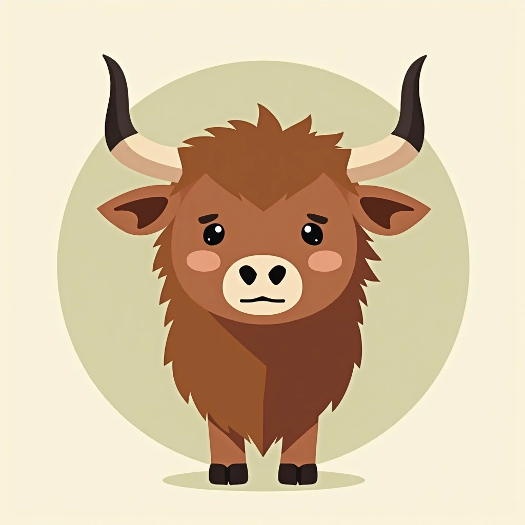 Flat design style yak emoji