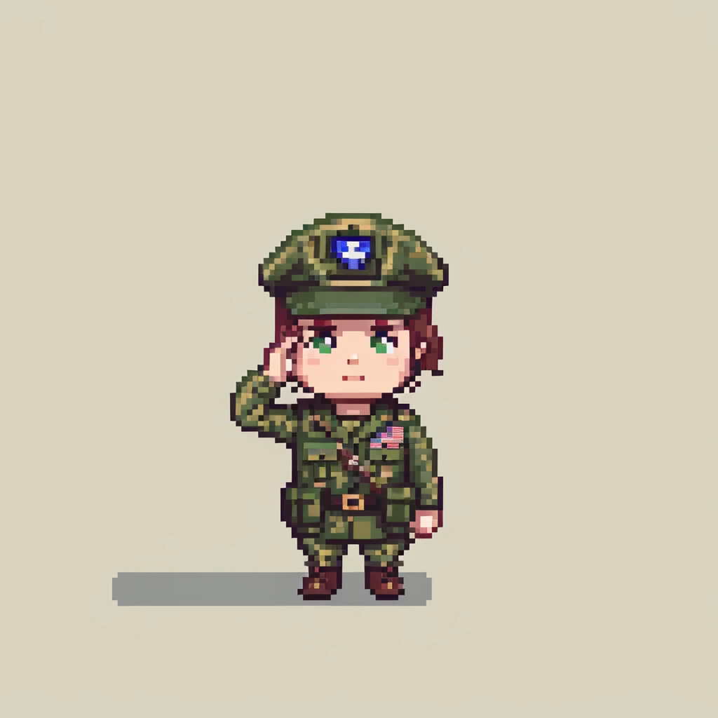 US soldier in military uniform saluting emoji