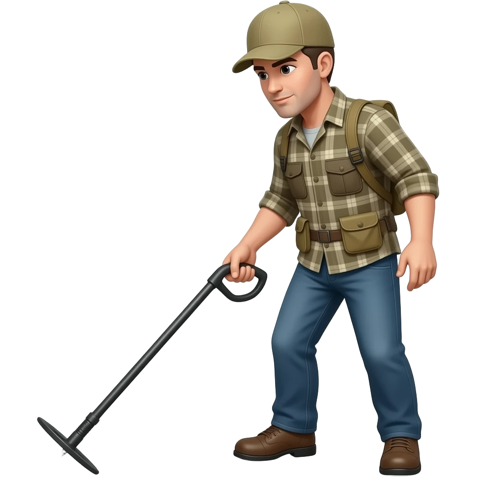 Man metal detecting emoji