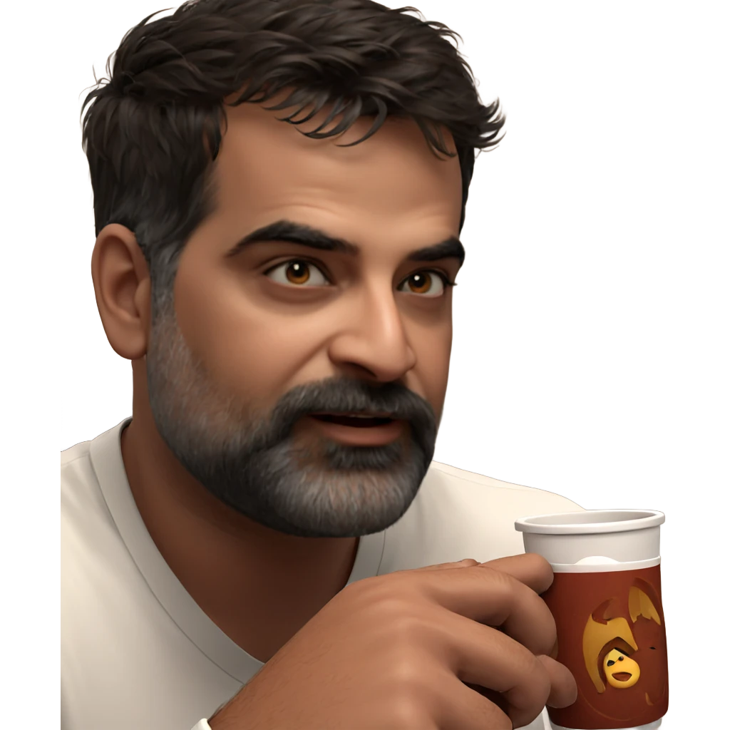 male with cup indoors emoji