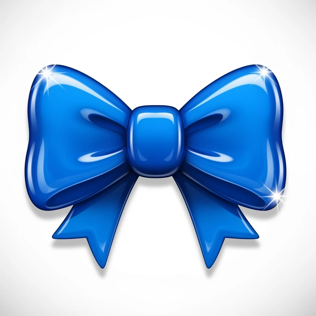 cute and shiny blue bow emoji emoji