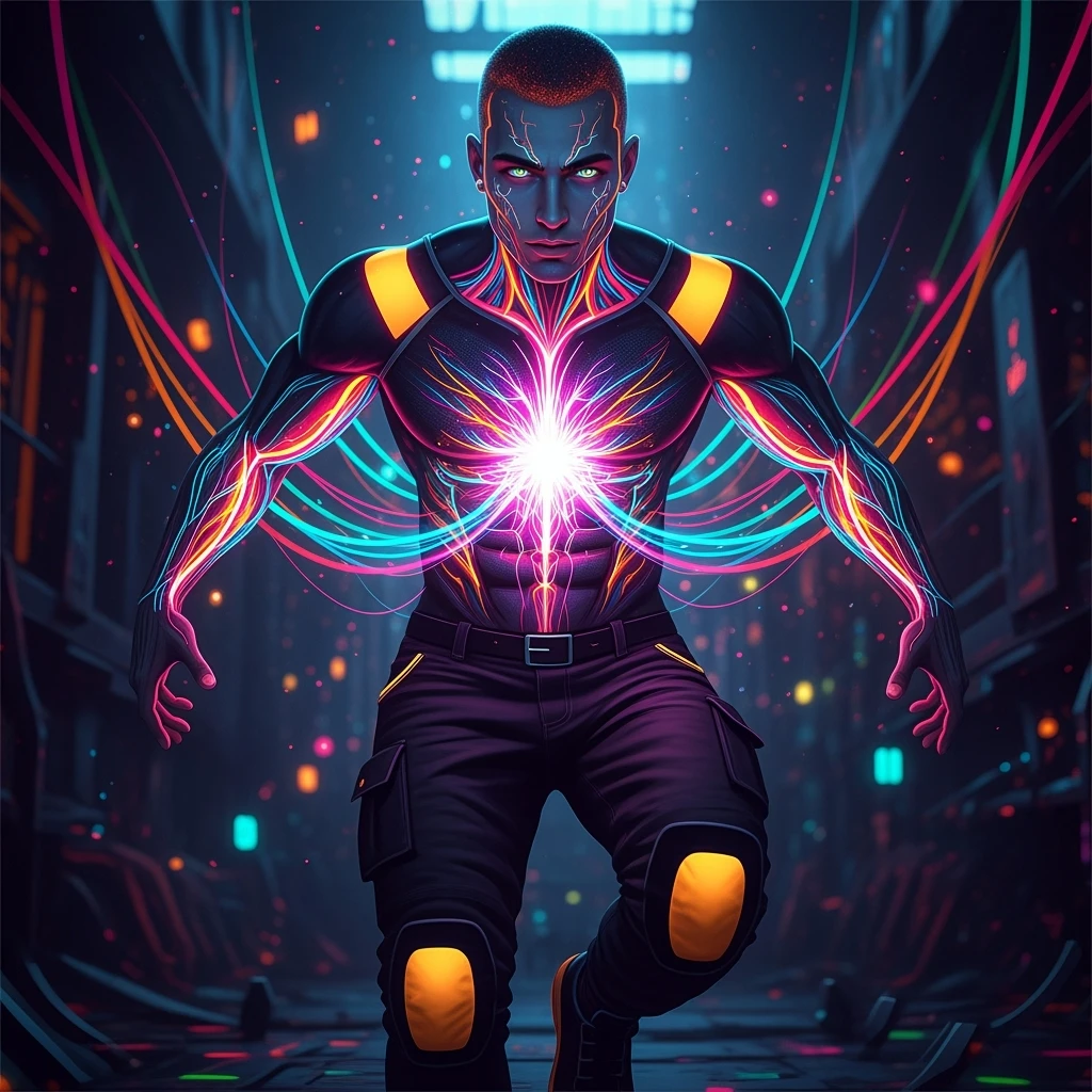 make him in neon emoji