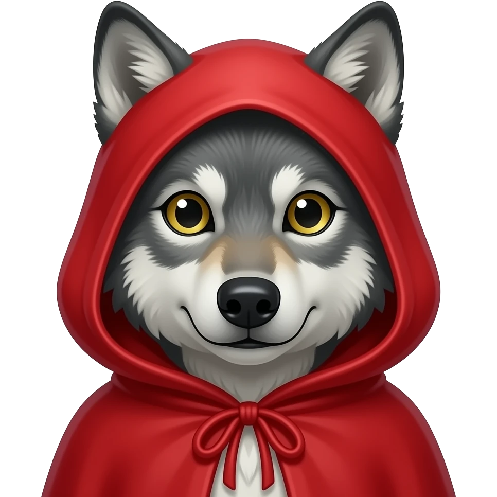 Little red riding hood and wolf combine emoji