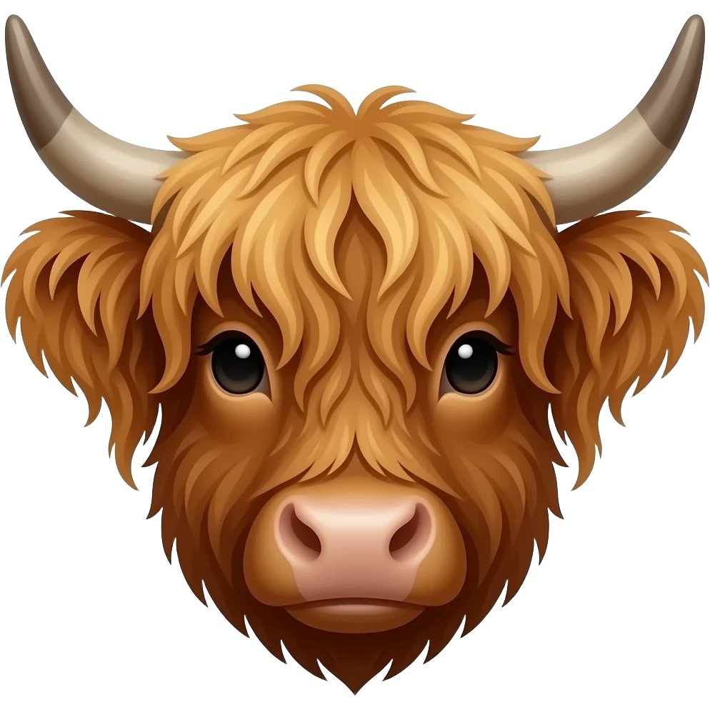 highland cow face emoji