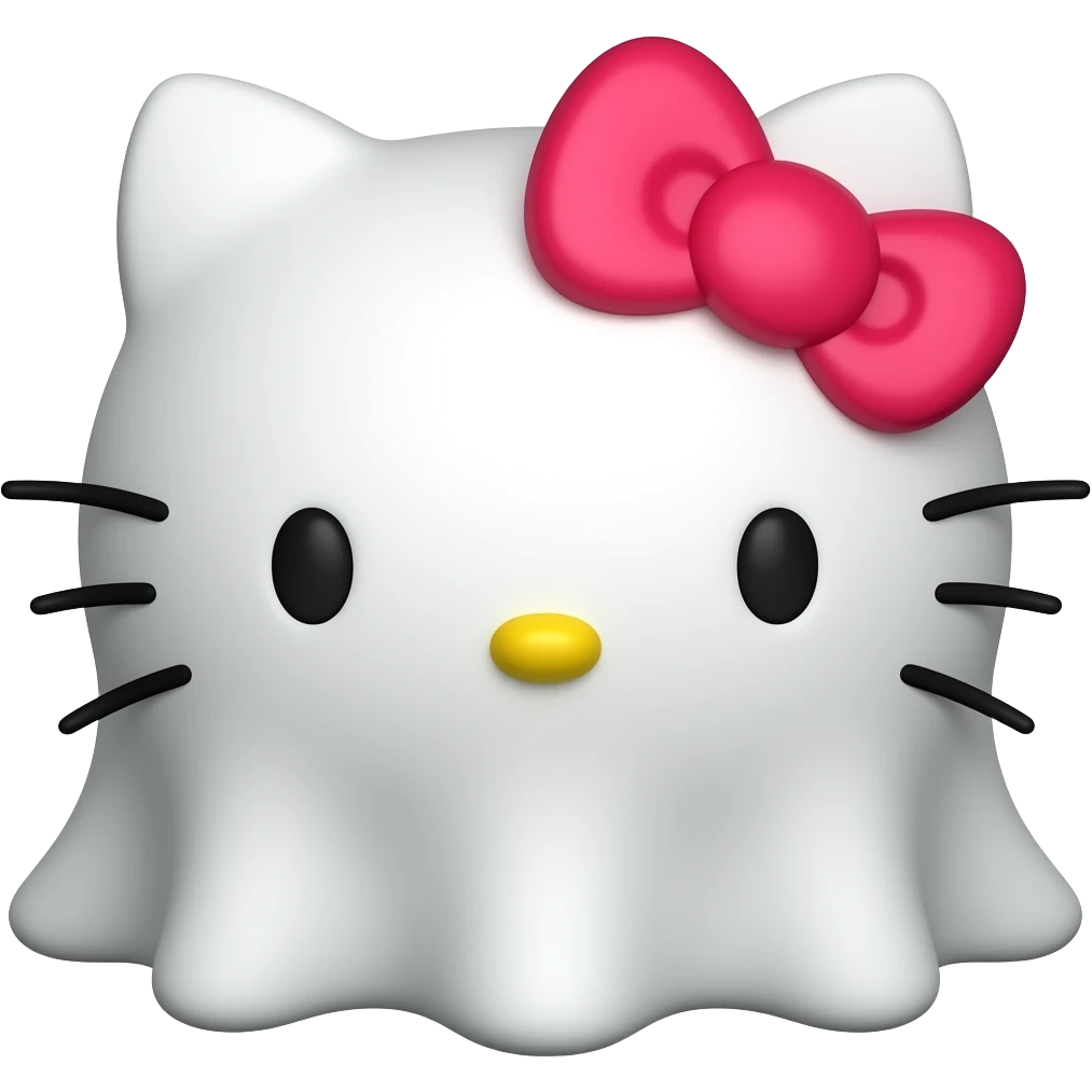 hello kitty face 3d ghost emoji