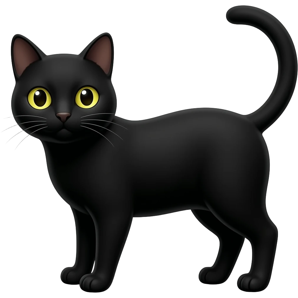 black cat in Microsoft Fluent style emoji