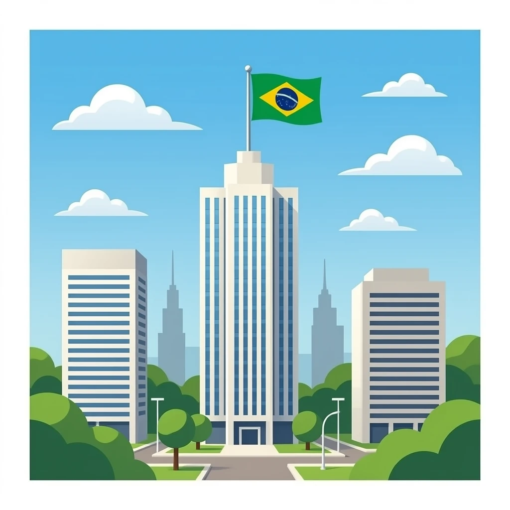 brazilian city high building brazil flag emoji