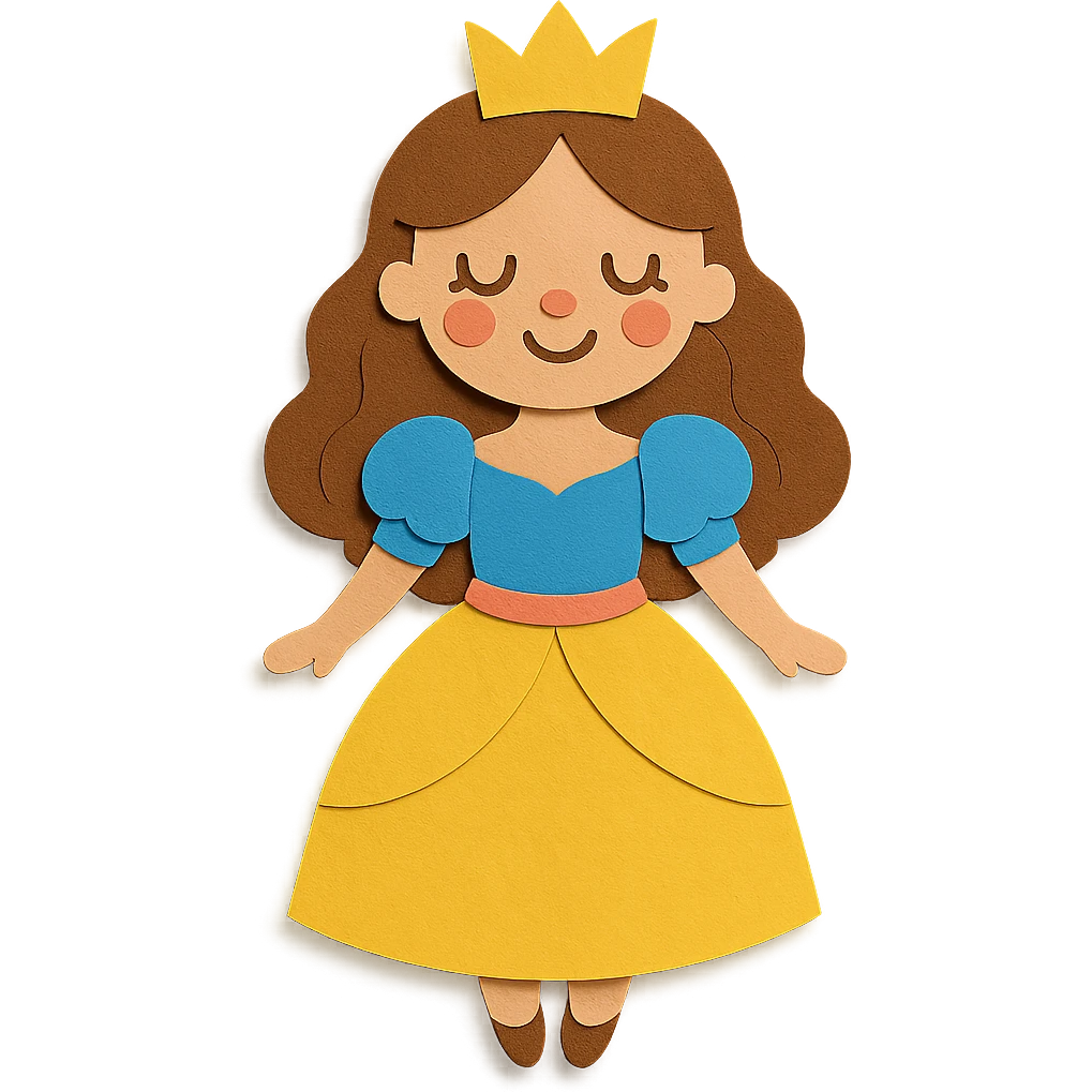 Add a crown to the princess, keep the style consistent with the original image, and maintain a transparent background. emoji