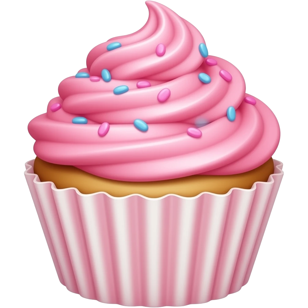 Cupcake with pink icing emoji