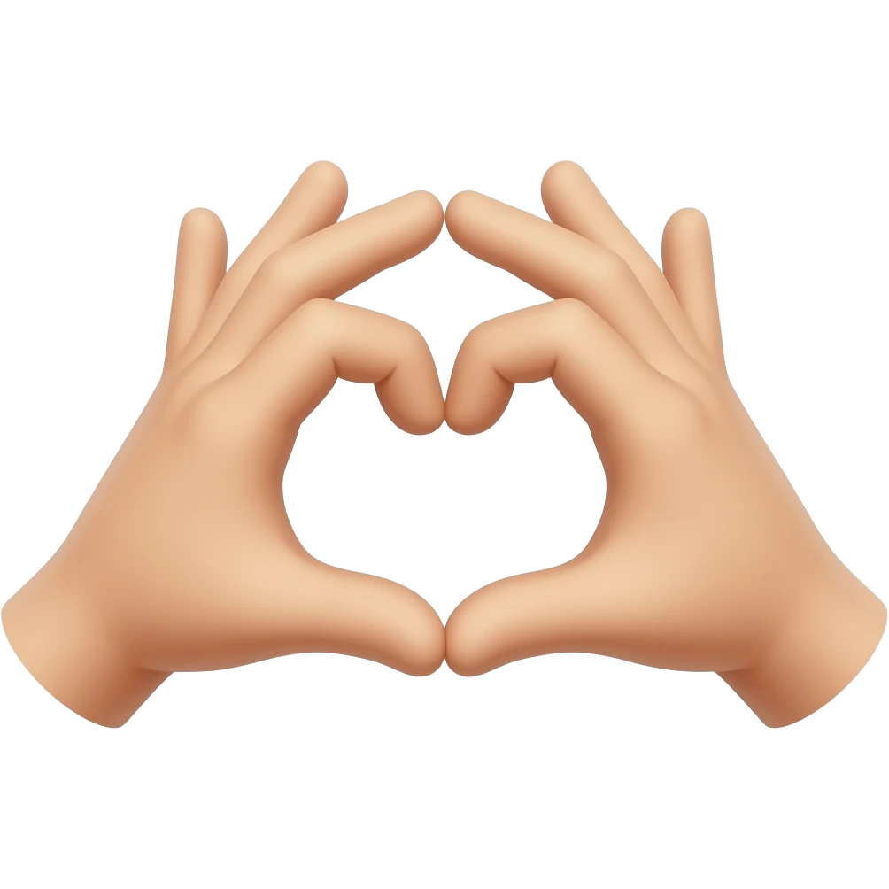 Hands with Gen Z doing a heart fingers emoji