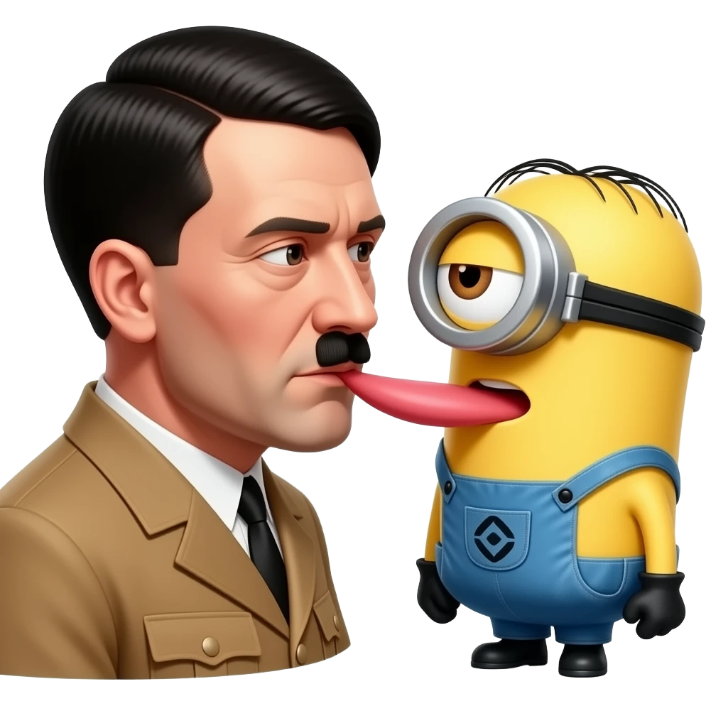adolf hitler making out with minions emoji