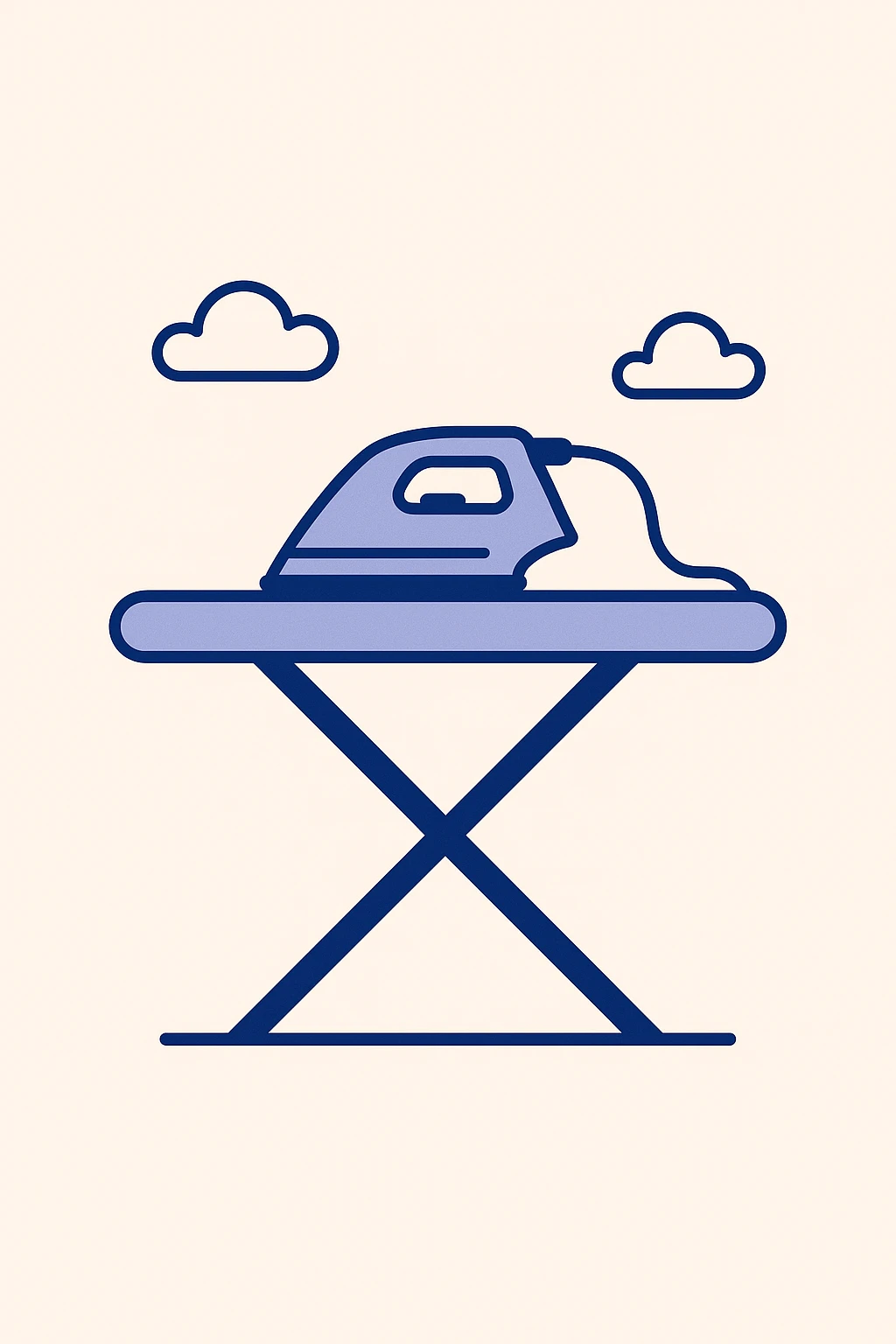 ironing board, minimal flat design, simple shapes, clean colors emoji